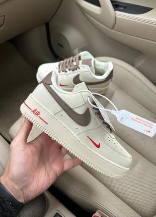 Женские зимние кроссовки белья с коричневым nike air force 1 low mocco winter fur