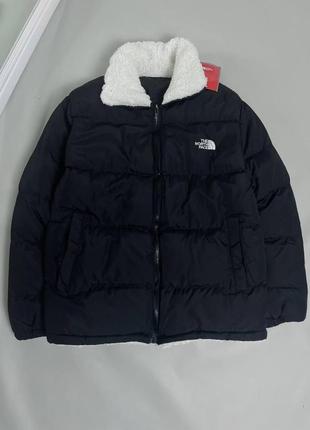 Зимняя двустороння куртка на меху без капюшона tnf тнф4 фото