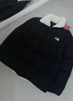 Зимняя двустороння куртка на меху без капюшона tnf тнф5 фото