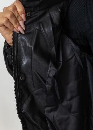 Куртка женская из эко-кожи на синтепоне 129r075, цвет черный6 фото