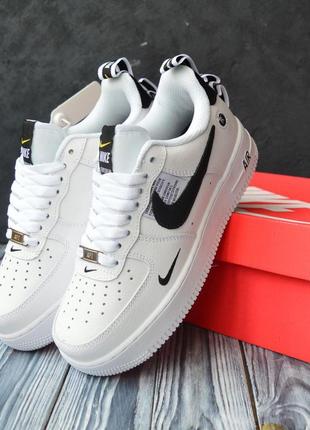 Топ! шкіряні кросівки nike air force 1 utility2 фото