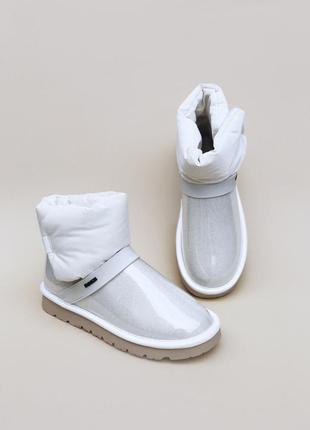 Женские ботинки зимние белые winter fashion white shoes4 фото