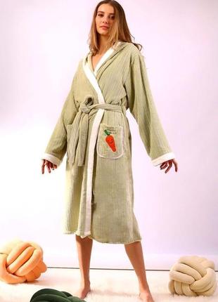Жіночий банний халат з мікрофібри 42-502 фото