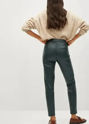 Кожаные брюки из экокожи mango2 фото