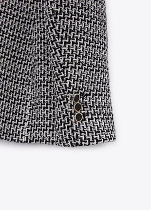 Твідовий блейзер піджак в гусину лапку нова колекція zara твидовый винтажный пиджак в гусиную лапу новая коллекция zara в стиле old money8 фото