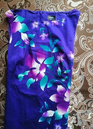 Сарафан платье фиолетовое в цветочный принт цветы катоновое oasis2 фото