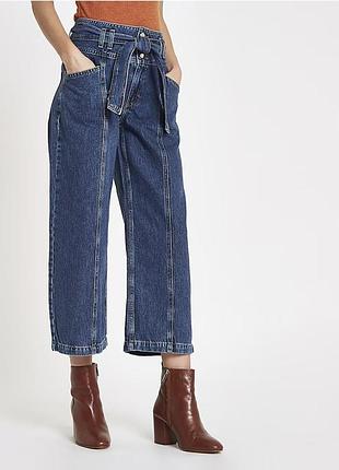 Джинсові шиани кюлоти з широким поясом