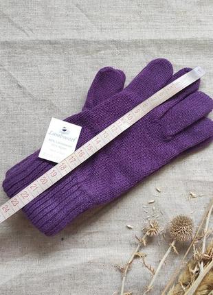 Жіночі / чоловічі  теплі кашемірові / вовняні рукавички фіолетові lambswool італія3 фото