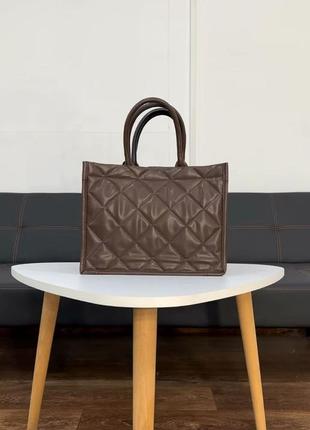Женская сумка коричневая сумка тоут стеганая сумка классическая