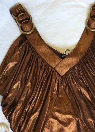 Платье блестящее  пляття шоколад бронз золотое люрекс2 фото
