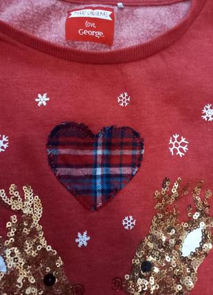 Стильний теплий утеплений новорічний светр батнік худі світшот з оленями на флісі4 фото