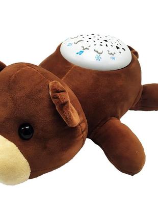 Ночник мягкий с проектором jd-9907 свет, звук (медвеженок)