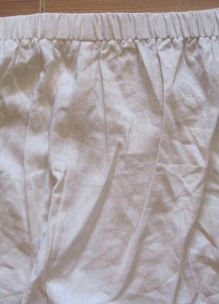 Новые белые брюки "ewans" р. 58 пояс-резинка лен 54% невысокий рост.8 фото
