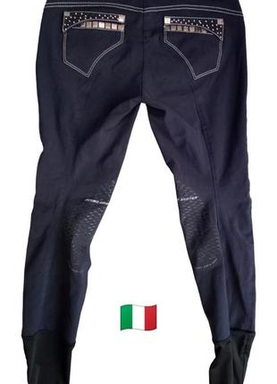 🏇итальянские бриджи женские для верховой езды с коленной силиконовой леей animo