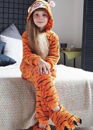 Пижама кигуруми тигр для взрослых и детей4 фото