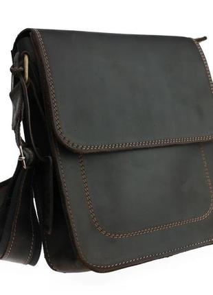 Сумка мужская кожаная на плечо, сумка через плечо, кроссбоди коричневая1 фото