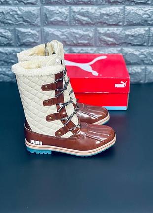 Сапоги женские puma, зимние высокие сапоги ботинки пума