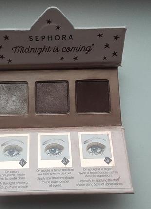 Палетка теней sephora midnight is caming оригинал бурр франция