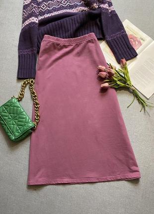 Длинная юбка с вышивкой style inc, розовая, сиреневая, расширенная, трапеция, коттон3 фото