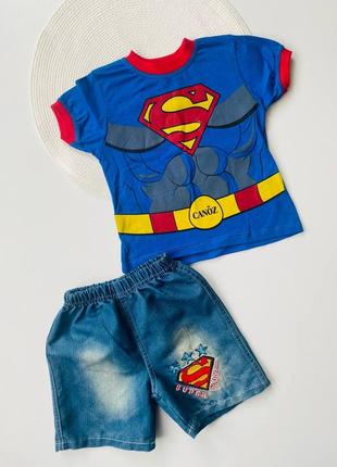 Костюм супермена, костюмчик летний супермен на 2 года