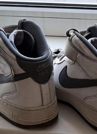 Шкіряні кросівки nike air force 1 оригінальні високі білі2 фото