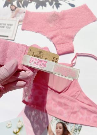 Ніжний наборчик від pink victoria's secret оригінал бралет топ та бразиліанки2 фото