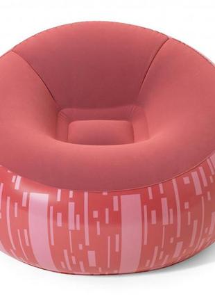 Надувное кресло bw 75052 велюровое (светло-красный)