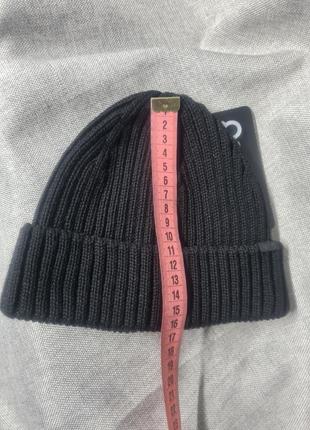 Шапка бини короткая черная, мужская шапка укороченная с открытыми ушами, шапка бини , трикотажная шапка хлопок, укороченная шапка чёрная, шапка6 фото