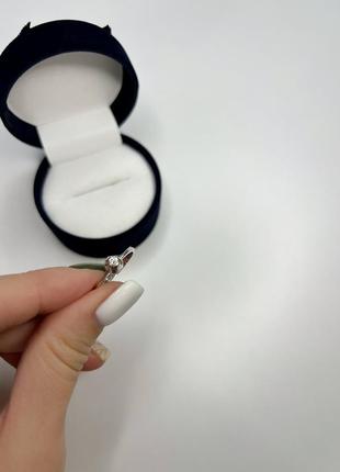 Золота каблучка з діамантом , біле золото