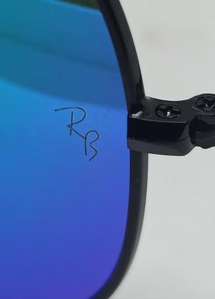 Очки в стиле ray ban aviator унисекс солнцезащитные капли салатово синие зеркальные линзы стекло уценка3 фото