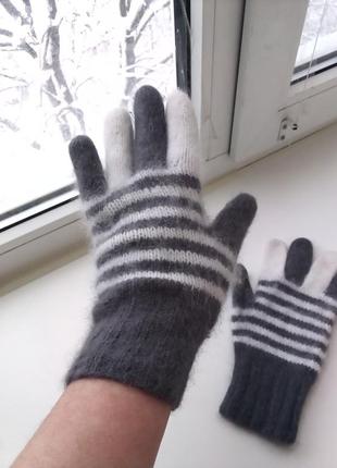 Красивые, стильные и теплые перчатки -  ангора