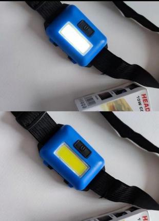 Налобний ліхтарик міні фонарик на голову на батарейках маленький кишеньковий