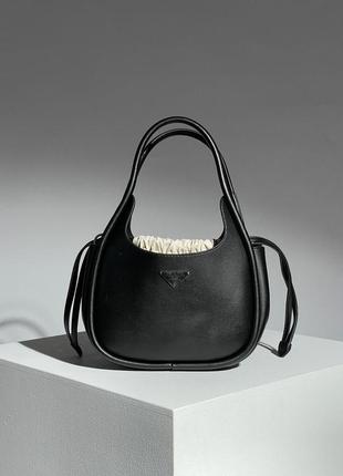 Брендова жіноча сумка prada leather handbag black7 фото