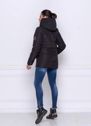 Куртка женская короткая теплая зимняя на зиму базовая с капюшоном стеганая черная розовая бежевая коричневая пуховик батал длинная5 фото