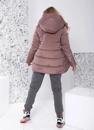 Куртка женская короткая теплая зимняя на зиму базовая с капюшоном стеганая черная розовая бежевая коричневая пуховик батал длинная3 фото