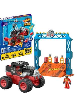 Конструктор mega bloks hot wheels bone shaker на арені monster trucks