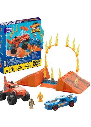 Конструктор mega bloks hot wheels тигровая акула на арене monster trucks