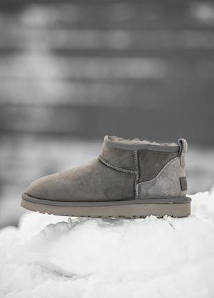 Ugg classic ultra mini, игги серые ультра мини, угги жэнские сериэ ультра мины, женские угги серые