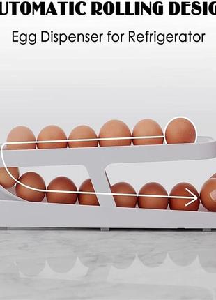 Держатель для яиц для холодильника, 2-уровневый гравитационный контейнер для хранения яиц5 фото