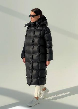 Руховик пишний теплий зимовий довгий капвшон зйомний пояс