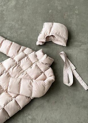 Руховик пишний теплий зимовий довгий капвшон зйомний пояс