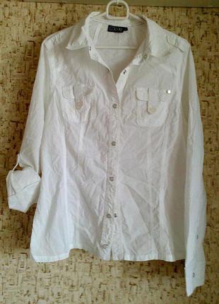 42р. біла сорочка на кнопках, бавовна blackout