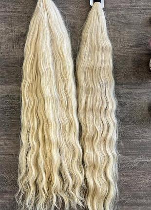 Натуральные волосы блонд , волна