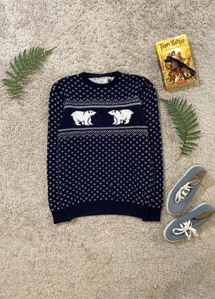 Новорічний різдвяний светр, джемпер з білими ведмедями #7