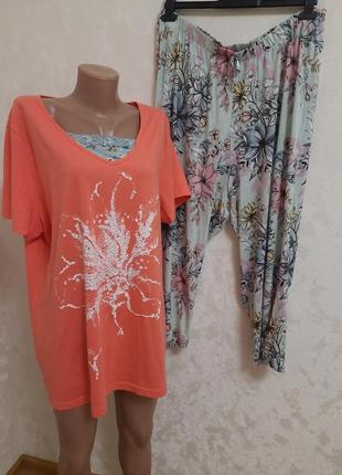 Нова трикотажна піжама великий розмір