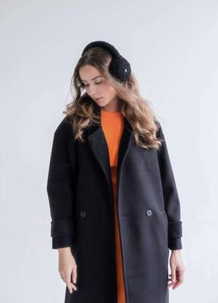 Теплые наушники тедди барашек черные беж