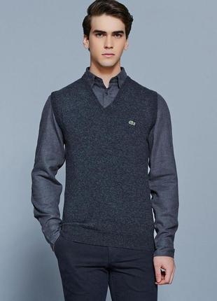 Мужская шерстяная жилетка lacoste / лакост оригинал