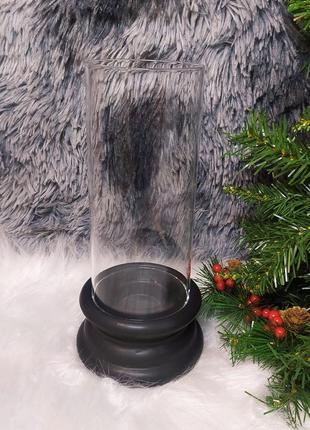 Скляний свічник стильний дизайн на подарунок подсвечник