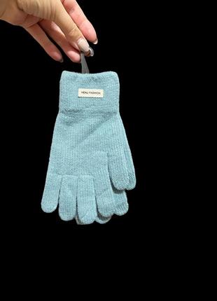 Зимние перчатки бирюзового цвета, женские теплые рукавицы