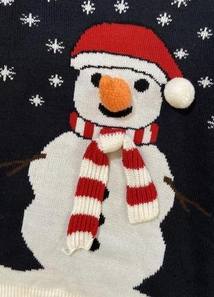 Новогодний рождественский свитер, джемпер со снеговиком #213 фото